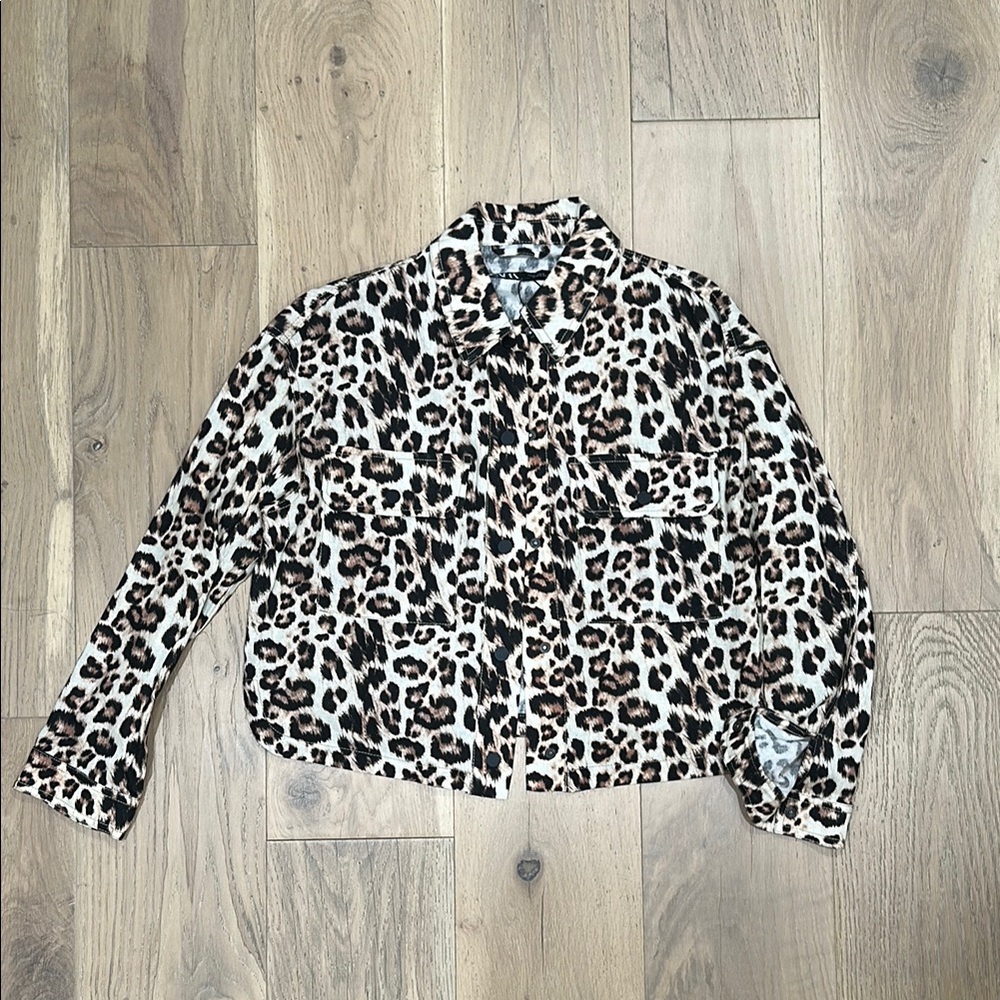 NWT Zara Animal Print Shirt Jacket